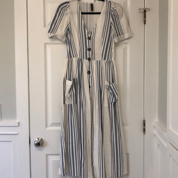 zara striped dress with pockets